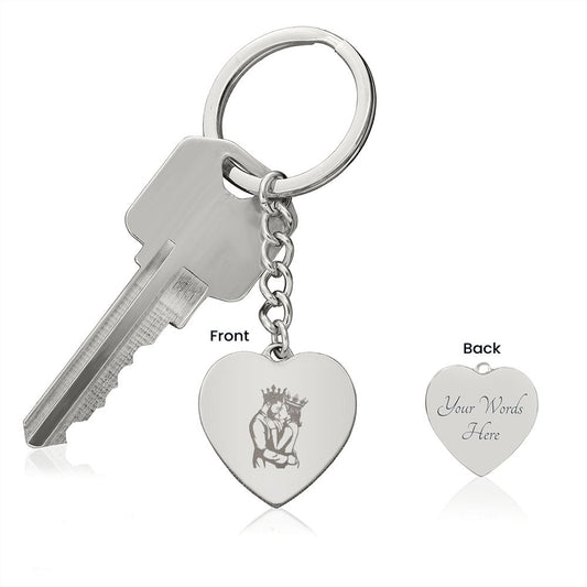 True Love | Engraved Heart Keychain