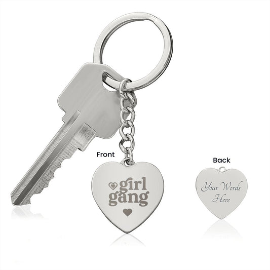 Girl Gang | Engraved Heart Keychain