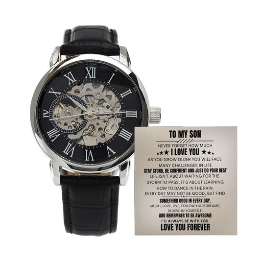 Men's Openwork Watch with Special Message Card