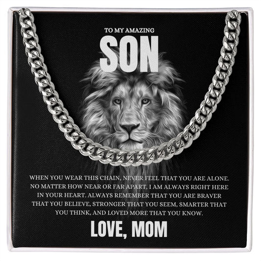 To My Son, Love Mom | You are Loved | Cuban Link Chain