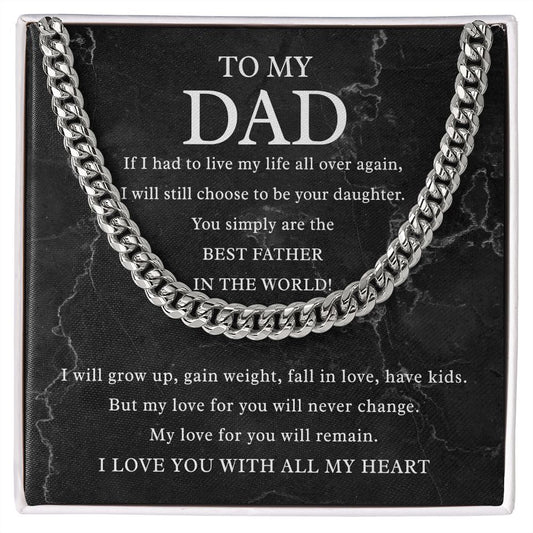 To My Dad | Best Father In The World | Cuban Link Chain