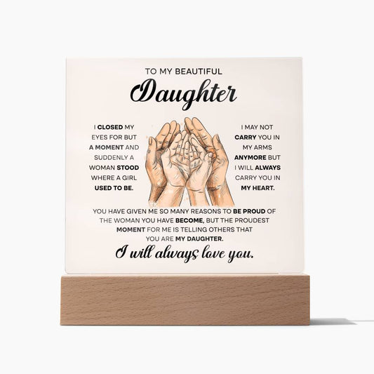 A Tribute to My Daughter - Acrylic Plaque with Heartfelt Message of Endless Love