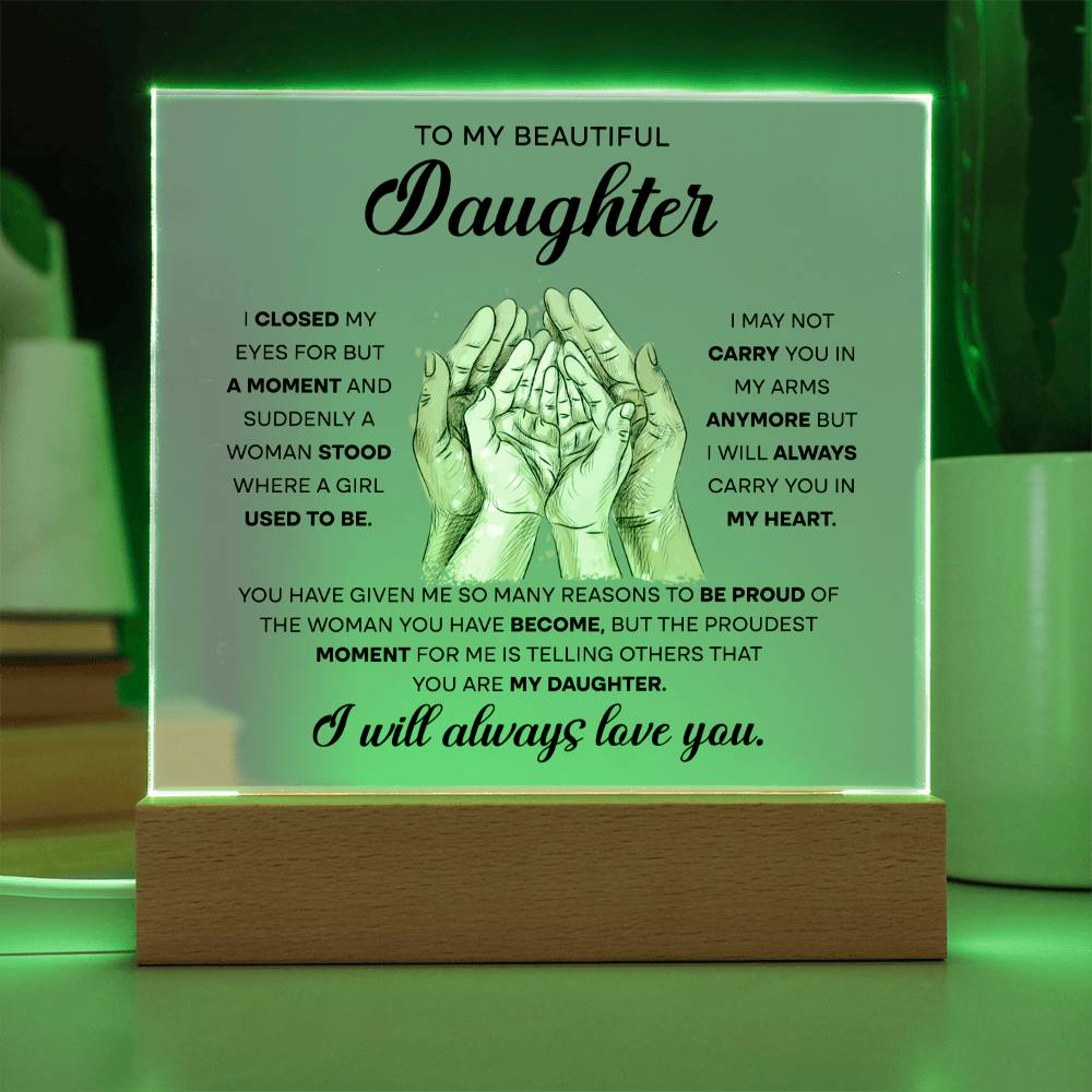 A Tribute to My Daughter - Acrylic Plaque with Heartfelt Message of Endless Love
